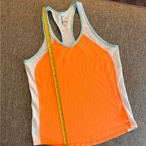 NIKE Dri Fit Women’s Tank Top Orange Blue Racerback size M